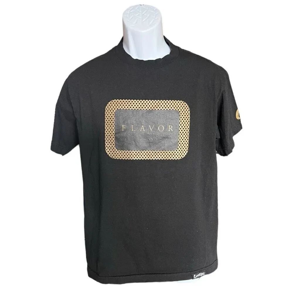Mens Cookies Flavor Gold Metallic Print Royal Blend Graphic Tee Shirt - Sz M